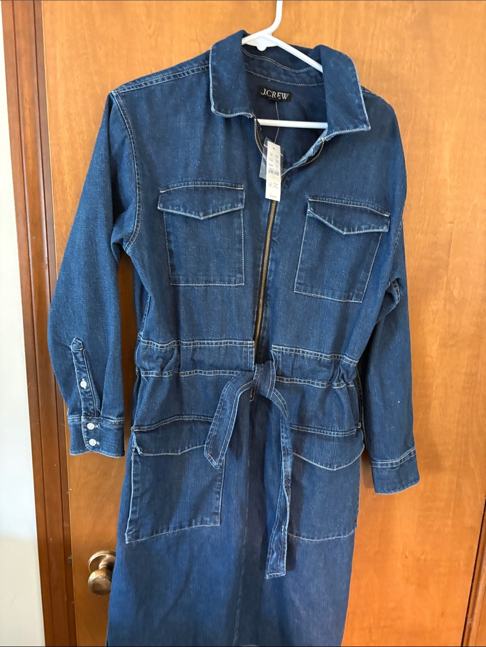 J. Crew Women’s Dark Blue Denim Zip Dress